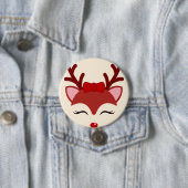 Badge Rond 7,6 Cm Face de Christmas (En situation)