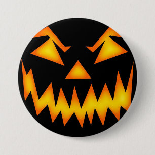 Badge Rond 7,6 Cm Face de Jack-o'-lantern effrayante