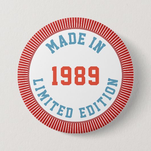 Badge Rond 7,6 Cm Fait en 1989 (Devant)