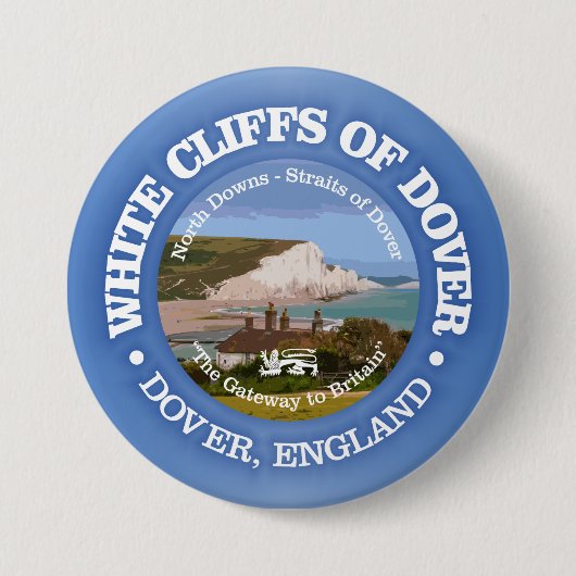 Badge Rond 7,6 Cm Falaises blanches de Dover (e) (Devant)