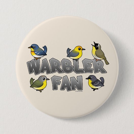 Badge Rond 7,6 Cm Fan de fauvette (Devant)