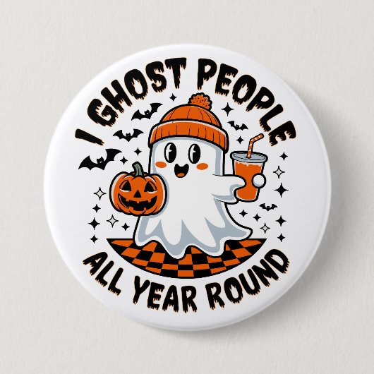 Badge Rond 7,6 Cm Fantôme drôle d'Halloween (Devant)