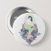 Badge Rond 7,6 Cm Fat Mermaid Botton (Devant & derrière)