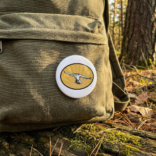 Badge Rond 7,6 Cm Faucon Élancé Oiseau de Proie Audacieux