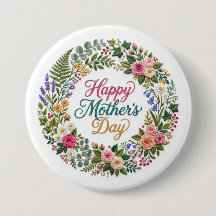 Fausse broderie florale Joyeuse fête des mères
