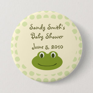 Badge Rond 7,6 Cm Faveurs crèmes et vertes de bouton de baby shower