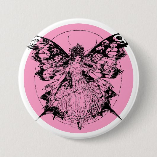 Badge Rond 7,6 Cm Fée (Devant)