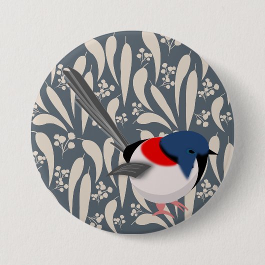 Badge Rond 7,6 Cm Fée bleue et rouge (Devant)