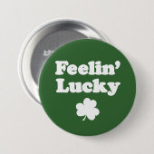 Badge Rond 7,6 Cm Feelin' Lucky Shamrock (Devant & derrière)