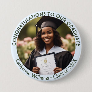 Badge Rond 7,6 Cm Félicitations aux diplômés Photo Cadeau de fin d'é
