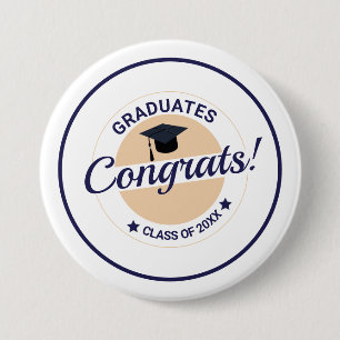 Badge Rond 7,6 Cm Félicitations pour la graduation personnalisable é