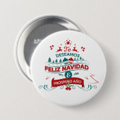 Badge Rond 7,6 Cm Feliz Navidad Round Button (Devant & derrière)