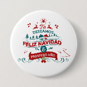 Badge Rond 7,6 Cm Feliz Navidad Round Button (Devant)