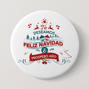 Badge Rond 7,6 Cm Feliz Navidad Round Button