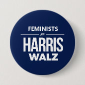 Badge Rond 7,6 Cm Féministes pour Harris Walz (Devant)