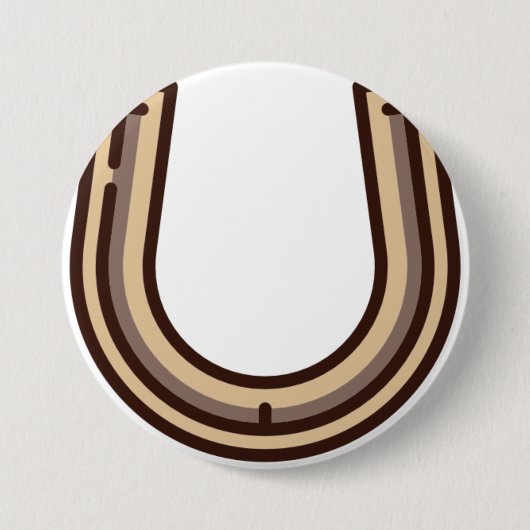 Badge Rond 7,6 Cm fer à cheval (Devant)