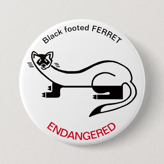 Badge Rond 7,6 Cm Ferret - bouton (Devant)