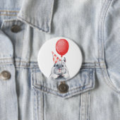 Badge Rond 7,6 Cm Fête avec chinchilla (En situation)