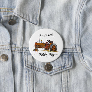 Badge Rond 7,6 Cm Fête d'anniversaire de garçons avec design de trac