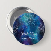 Badge Rond 7,6 Cm Fête de Fiançailles Mystique à l'Aquarelle (Devant & derrière)