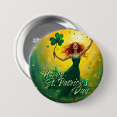 Badge Rond 7,6 Cm Fête de la Magie Saint Patrick (Devant & derrière)
