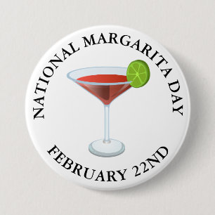 Badge Rond 7,6 Cm Fête de la Margarita Février 22e Bouton