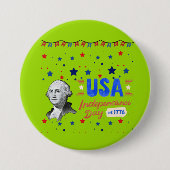 Badge Rond 7,6 Cm Fête de l'Indépendance des États-Unis (Devant)
