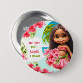Badge Rond 7,6 Cm Fête de plage tropicale de Luau (Devant & derrière)