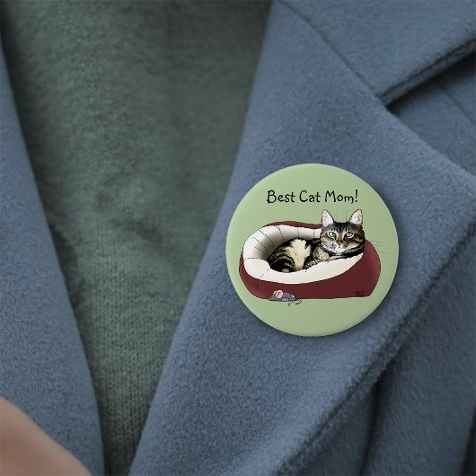 Badge Rond 7,6 Cm Fête des mères de chat
