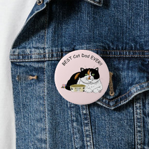 Badge Rond 7,6 Cm Fête des pères Calico Cat