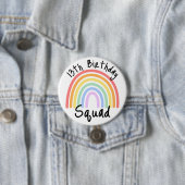 Badge Rond 7,6 Cm Fête, Entièrement Personnalisable, Rainbow Birthda (En situation)