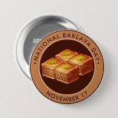 Badge Rond 7,6 Cm Fête nationale de Baklava, illustration (Devant & derrière)