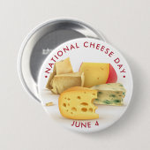 Badge Rond 7,6 Cm Fête nationale du fromage (Devant & derrière)