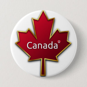 Badge Rond 7,6 Cm Feuille d'érable du Canada