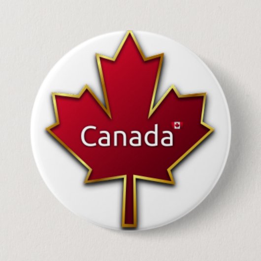 Badge Rond 7,6 Cm Feuille d'érable du Canada (Devant)