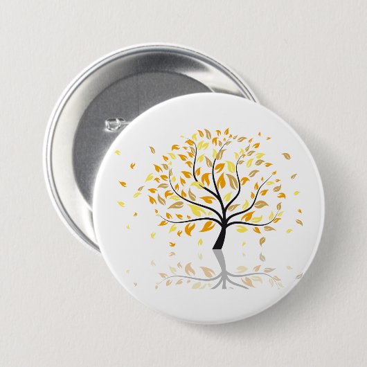Badge Rond 7,6 Cm Feuilles Appartenant À Un Arbre (Devant & derrière)