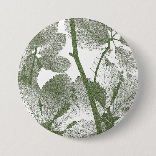 BADGE ROND 7,6 CM FEUILLES ARBRES VERTS (Devant)