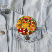 Badge Rond 7,6 Cm Feuilles automnales d'automne (En situation)