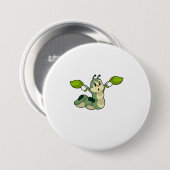Badge Rond 7,6 Cm Feuilles Caterpillar (Devant & derrière)