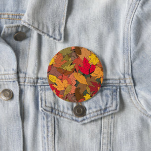 Badge Rond 7,6 Cm Feuilles d'automne colorées