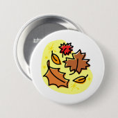 Badge Rond 7,6 Cm Feuilles d'automne Tombe Coloré Art de la feuille  (Devant & derrière)