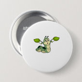 Badge Rond 7,6 Cm Feuilles de chenille (Devant & derrière)
