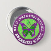 Badge Rond 7,6 Cm Fibromyalgie et Lyme Mois de sensibilisation Bouto (Devant & derrière)