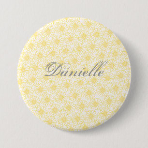 Badge Rond 7,6 Cm Field of Daisies Button, Yellow Flowers