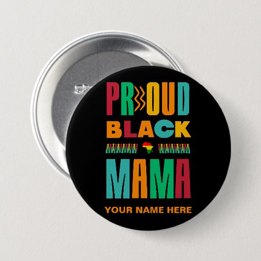 Badge Rond 7,6 Cm Fier Black Mama Histoire Noire Mois Famille (Devant & derrière)