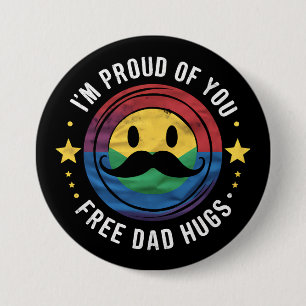 Badge Rond 7,6 Cm Fier de toi câlins de papa gay allié de la fierté