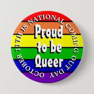Badge Rond 7,6 Cm Fier d'être gay, jour de sortie nationale