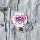 Badge Rond 7,6 Cm Fier Rottweiler Maman (En situation)