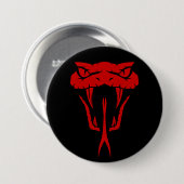 Badge Rond 7,6 Cm Fierce Rouge Serpent Face - Noir Grand (Devant & derrière)