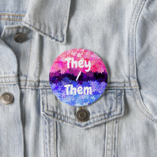 Badge Rond 7,6 Cm Fière Omnisexualité Groovy Boho Excentrique Floral